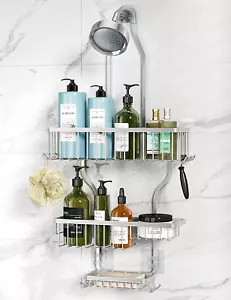 Shower Caddy Hanging - Never Rust Shower Organizer - Aluminum Over The Shower He - Picture 1 of 8