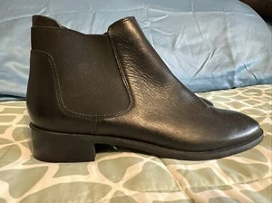 Größe 9 Nordstrom's Topshop Damen schwarz Leder Slipper kurze Stadtstiefel - Bild 1 von 4