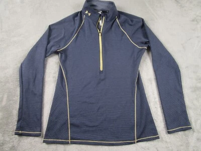 Suéter Under Armour Mujer Pequeño Azul Rayas 1/2 Cremallera Informal Ropa Activa Foto 1 de 4
