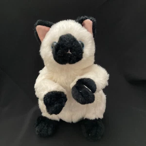 Melissa & Doug Standing Black & White Kitty Cat Plush Stuffed Animal 8" - Picture 1 of 4