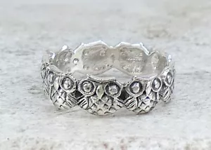 .925 STERLING SILVER DETAILED WISE OWL BAND RING size 8 style# r3410 - Picture 1 of 2