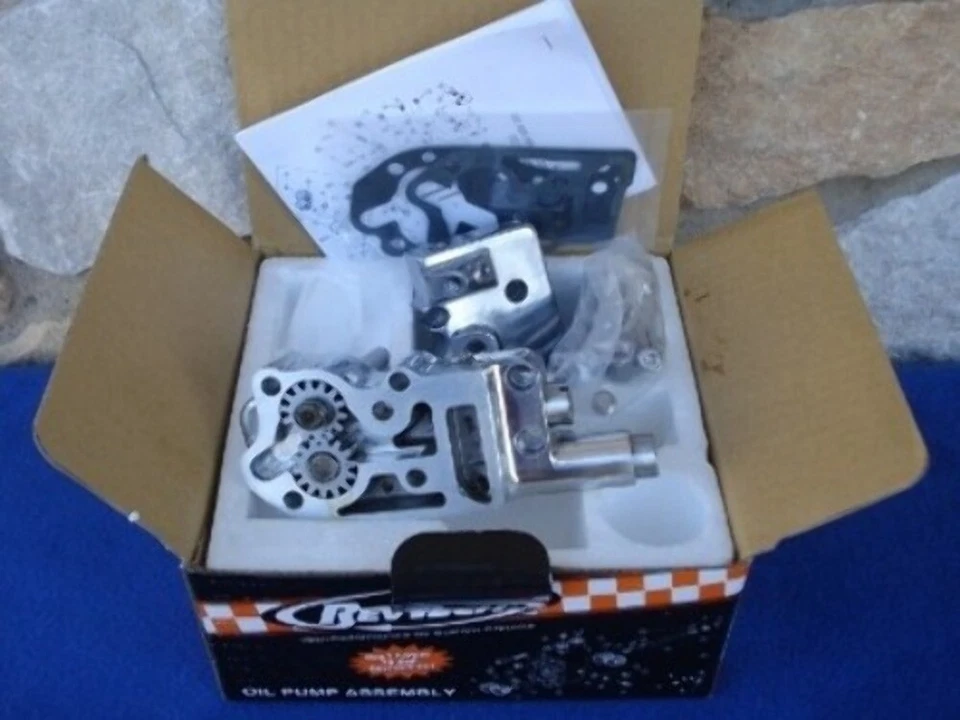 REVTECH POLISHED OIL PUMP FOR HARLEY SHOVELHEAD EVO MOTOR 1973-91 - Image 1 of 3