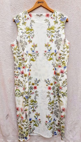 OFF WHITE Abito multi floreale bianco sporco NEXT nuovo con etichette taglia 18 