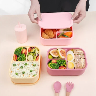 Leakproof Bento Lunch Box – 3 Compartment BPA Free Reusable Storage - image 1 of 4