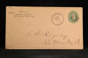 Vermont: Griffith 1894 2c Entire Cover, RARE DPO Rutland Co to Rutland - Picture 1 of 2