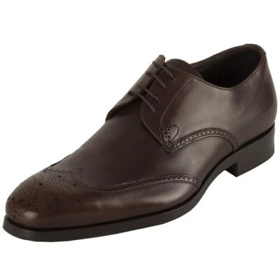 Prada Calzature Uomo Wingtip Brown Noce Shoes $600 - Size 7.5 - PLEASE READ - Image 1 of 4