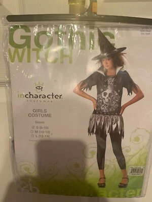 Nuevo Disfraz de Bruja Gótica InCharacter Niño Talla Pequeña 8-10 Vestido Sombrero Leggings Foto 1 de 4