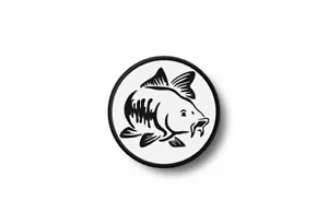 Patch badge embroidered border printed morale goldfish applique fish carpe koy - Picture 1 of 1