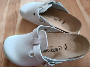 Birkenstock Boston Clog Pantolette weiß Leder Gr. 39 schmal NEU - Bild 1 von 7