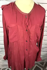 Isabel Marant Etoile donna taglia 38 bordeaux manica lunga bottoni misto seta - Foto 1 di 6