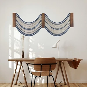 Blue Cotton Large Boho Macrame Wall Hanging Modern Colorful Yarn Wall Art - Picture 1 of 10