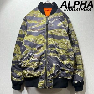 Alpha Industries Jacket Mens 2XL Sage Green MA-1 Bomber Flight Flyer Camouflage - Picture 1 of 14