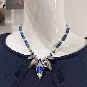 Vintage Relios CAROLYN POLLACK NECKLACE Sterling Silver Lapis Lazuli Southwester - Picture 1 of 15