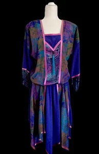 Vintage 80s SHEPHERDS AUSTRALIA Boho Dress Size Small - Picture 1 of 15