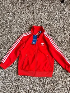 Adidas White Coats Jacket for Boys size 4-5 Red - Picture 1 of 4