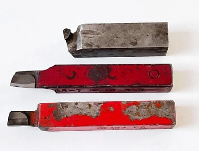 (3) Carbide Tip 7/16" X17/16" & 1/2" x 1/2 Square HSS Lathe Tool Bit CUTTING USA - Image 1 of 4