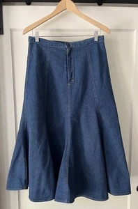 🪶 Vintage Cherokee Long Mermaid Jean Denim Skirt - Women’s Size 12 - Picture 1 of 10