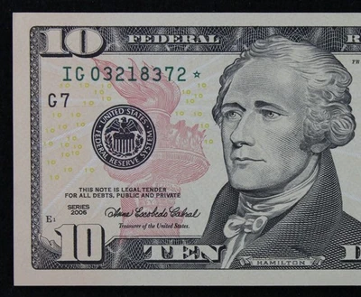 128K RUN 2, $10 2006 Star Gem CU Federal Reserve Note IG03218372* ten $, Chicago - Image 1 of 3