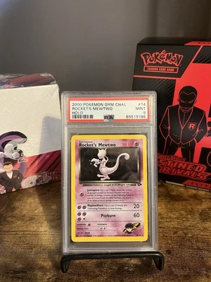 2000 Pokemon Gym Challenge Unlimited Holo Rocket's Mewtwo 14/132, PSA 9 - Image 1 of 2