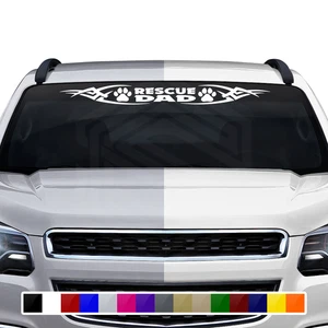 #106 RESCUE DAD Dog Paw Print Decal Sticker Windshield Window Vinyl Graphic Car - Picture 1 of 5
