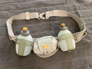 Nathan grau Doppel Trinkflasche Laufgürtel Zubehörpaket Rennen Gehen Wandern - Bild 1 von 18