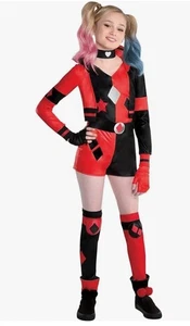 (NEU) Harley Quinn Halloween Kostüm Cosplay DC Comics Kind groß 12-14 - Bild 1 von 1