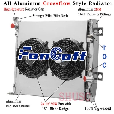 4 Row Radiator Shroud Fan For 2003-2009 2005 Toyota 4Runner Lexus GX470 V8 4.7L Foto 1 de 4