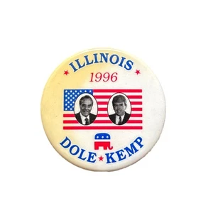 Pin Bob Dole for President Illinois 1996 50 State 1,5" botón Jack Kemp Pinback - Imagen 1 de 2