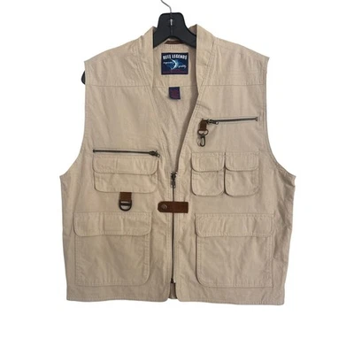Reel Legends Men's Utility Fishing Vest Size L Tan Travel Outdoor Multi Pocket - Image 1 of 3