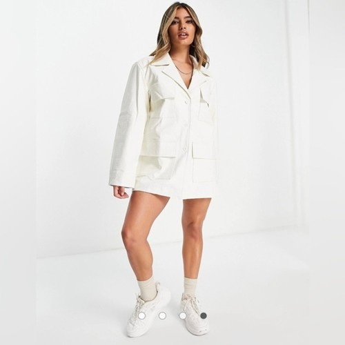 OFF WHITE Abito blazer donna Lioness taglia media coccodrillo ecopelle bianco sporco