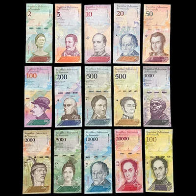 Lote de 15 Billetes Venezuela Conjunto Bolívares Moneda Billete Mundial Papel Monedo Foto 1 de 4
