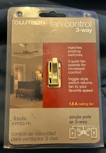 Lutron AYFSQ-FH-IV 1-Pole 3-Speed 3-Way Toggle Fan Control Switch Ivory Plate - Picture 1 of 2