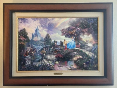 Thomas Kinkade Cinderella Wishes Upon a Dream Disney Canvas Art DE /3000 Auto # - Image 1 of 4
