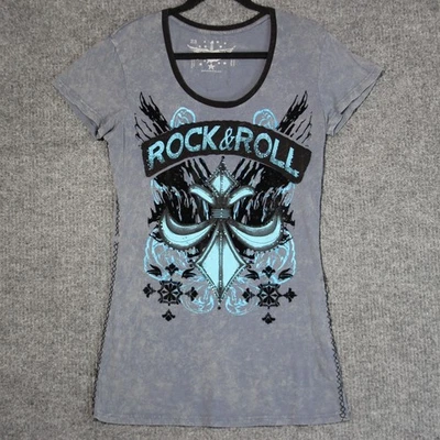 Top Vaquera Y2K Rock & Roll Mujer L Grunge Gótico Estrás Ángel Raro Foto 1 de 4