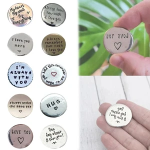 Single Sided Heartfelt Pewter Pocket Tokens Round Pocket Token - Picture 1 of 50