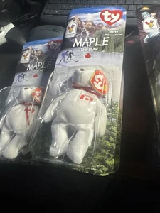 Vintage-Ty McDonalds Maple The Bear White Canada Beanie Baby - Bild 1 von 3