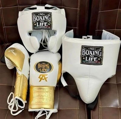 No Boxing No Life Sparring Set Guantes de Boxeo Barra para la Nariz Protector para la Cabeza y Protector de Ingule Foto 1 de 2