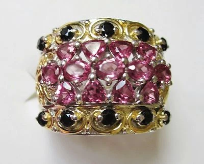 Rhodolite Garnet & Spinel Ring / sz 5 / 14K & 925 Sterling Silver, 3.24ct, 8.7g - Image 1 of 4