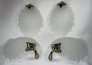 De colección Vidrio Esmerilado Sea Shell Forma Años 80 ~ Accesorio de tocador Bombilla Cubierta Tonos ~ Soportes - Imagen 1 de 9