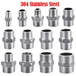 304 Stainless Steel Male Thread Pipe Fitting Adapter Reducer Connector 1/8"to 4" - Picture 1 of 51