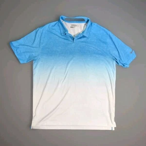 Nike Dri Fit Golf Shirt Men's Medium Tour Performance Short Sleeve Blue White - Picture 1 of 4