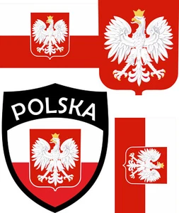 Polonia Stiratrice Stemma Staffe Trasferimento Da Stirare 4 Pezzi 4B - Foto 1 di 5