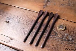 4 cucharaditas hechas a mano marrón oscuro cabeza pequeña pellizcada sal especias sal sal sal sal sal salsa - Imagen 1 de 6