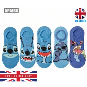 1/5 Pairs Lilo & Stitch Invisible Socks Perfect gift Stitch Womens Shoeliner - Picture 1 of 19