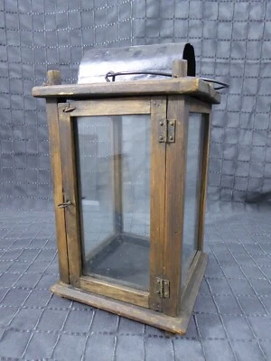 Rare Old Antique primitive Wooden Candle Lantern 18th 19th century Wood Lantern - Image 1 of 4