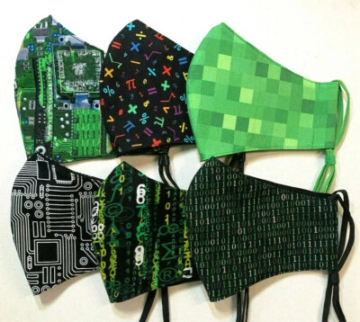 Science Computer Nerd All Sizes Handmade Face Mask Filter Nose Wire - Image 1 of 4