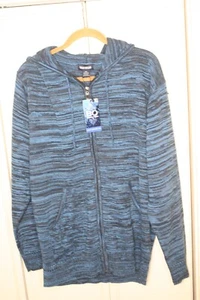Vintage Y2K Skater Blue Ocean 2XL Full Zip Hoodie New Old Stock - Picture 1 of 5
