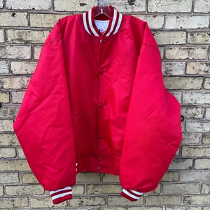 Game Sportswear Red Nylon Baseball Jacket Men's Sz 3XL Made In USA Vintage - Picture 1 of 9