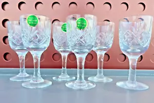 Set of 6 x Vintage Webb Cut Crystal Small Stemmed Shot Liqueur Glasses Scotland - Picture 1 of 11