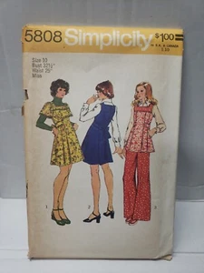Simplicity Sewing Pattern #5808 Sz 10 Short Dress Jumper Or Tunic & Pants Uncut - Picture 1 of 5